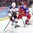 MONTREAL, CANADA - JANUARY 4: Russia's Yakov Trenin #25 chases down USA's Adam Fox #8 for the puck during semifinal round action at the 2017 IIHF World Junior Championship. (Photo by Matt Zambonin/HHOF-IIHF Images)

